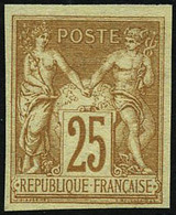 (*) N°92d 25c Bistre S/jaune, Granet - TB - 1876-1898 Sage (Tipo II)