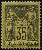 ** N°93 35c Violet Noir S/jaune - TB - 1876-1898 Sage (Tipo II)