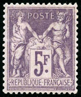 * N°95 5F Violet S/lilas - TB - 1876-1898 Sage (Tipo II)