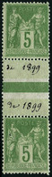 ** N°106a 5c Vert, Les 2 Types Se Tenant - TB - 1898-1900 Sage (Tipo III)