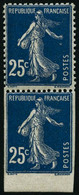 ** N°140 25c Bleu, Paire Dont 1 Ex Non Dentelé Accidentel - TB - Other & Unclassified