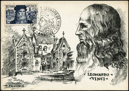 CP N°929 30F Léonard De Vinci, Obl 1er Jour, Grand Format 9/7/52 - TB - Andere & Zonder Classificatie