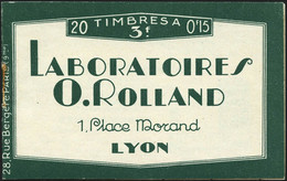 ** N°189-C2 15c Brun-lilas, Le Carnet De 20 Timbres Laboratoire Rolland - TB - Other & Unclassified