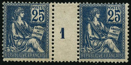 ** N°118 25c Bleu, Paire Mill 1 - TB - Millesimes