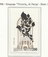 PIA  - FRAN - 1988 : Sinagoga "Vittoria" Di Parigi  - (Yv  2516) - Jewish