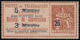 (*) N°14 25c Sur 50c Rouge S/rose - TB - Telegramas Y Teléfonos