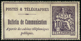 (*) N°22 10c Violet - TB - Telegramas Y Teléfonos