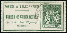 Oblit. N°30 3F Vert - TB - Telegramas Y Teléfonos