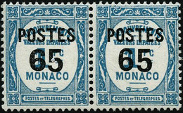 ** N°148a 65c Sur 1F Bleu Clair, Paire Dent 1 Ex Gros Chiffre 6 - TB - Other & Unclassified