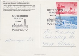 LIGHTHOUSES FAROS Phares LEUCHTTÜRME SWEDEN SUEDE SCHWEDEN 1979 POSTMARK AND STAMP WITH LIGHTHOUSE - Phares