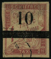 Oblit. N°3 10s/1F Rose S/paille, Signé Roumet - TB - Other & Unclassified