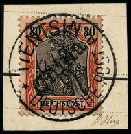 Oblit. N°26 30P Rouge Et Noir S/chamois, Pièce De Luxe, 2 Certifs (cote Yvert 2010) - TB - China (kantoren)