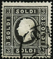 Oblit. N°6A 3s Noir, Type I Signé JF Brun - TB - Lombardo-Venetien