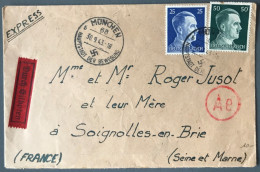 Allemagne 1943, Lettre Par EXPRESS De Munchen Pour La France - (B2398) - Lettres & Documents