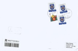 Latvia 2019 Salaspils Armory Beverina Marigold Tagetes Patula Flower Registered Cover - Briefe U. Dokumente