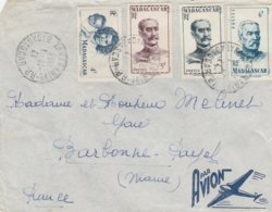 Enveloppe, 4 Timbres : Général Gallieni, Duchesne Et Types Betsimisakara - 1953 - Cachet Tananarive - Brieven En Documenten