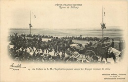 MARNE  BETHENY   FETES FRANCO / RUSSES  La Voiture De S.M Impératrice Devant Les Troupes Revenues De Chine - Bétheny