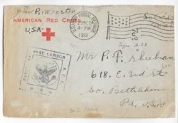 1918 - ENVELOPPE FRANCHISE CROIX-ROUGE AMERICAINE AMERICAN RED CROSS APO 702 à PARIS => USA Avec MECA DRAPEAUX - Rotes Kreuz