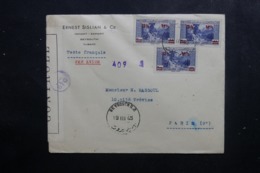 LIBAN - Enveloppe Commerciale De Beyrouth Pour Paris En 1945 Avec Contrôle Postal , Affranchissement Plaisant - L 46416 - Briefe U. Dokumente