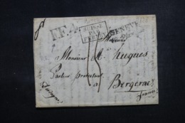 SUISSE - Lettre De Genève Pour La France En 1828, Cachet D'entrée Par Ferney , Voir Différents Cachets - L 46428 - ...-1845 Préphilatélie