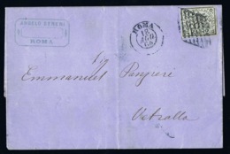 Italy Papel States: Complete Letter 1864 Sa 3  Roma  -> Vetralla - Papal States