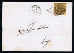 Italy Papel States: Complete Letter 1866 Sa 4  Bologna -> Lugo - Kirchenstaaten