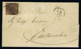 Italy Papel States: Cover 1852 Sa 4 A Roma - Kirchenstaaten