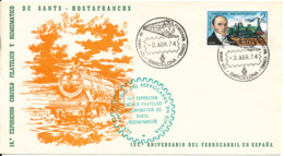 Spain Special Cover And Postmark Barcelona 2-4-1974 14th Exhibition Philatelic And Numismatic LOCOMOTIV Cachet - Cartas & Documentos