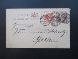 GB 1895 Ganzsache Mit Zusatzfrankatur Nr. 86 Stempel London E.C. Nach Goch Gesendet! Brasch & Rothenstein London - Cartas & Documentos