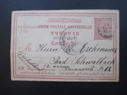 Türkei 1892 Ganzsache Constantinopel - Bad Schwalbach Mit 2 Stempeln Interessant??!! - Lettres & Documents