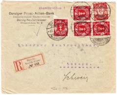 1926 R-Brief Aus Danziger Bank Nach Luzern; Bedarfspuren - Covers & Documents