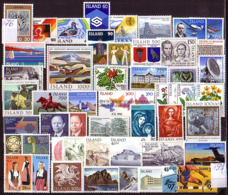 ISLAND / ICELANDE - 1976 - 1990 - Petit Colection De 52 Tim. + 6 Bl ** - Collections, Lots & Séries