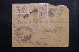 MARTINIQUE - Enveloppe En FM De Fort De France Pour Les U.S.A (Mission Française) En 1945 Avec Contrôle Postal - L 46491 - Covers & Documents