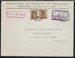 Algérie - 1949 - Compagnie Algérienne De Meunerie Alger - Affr. P.A + Postes à 37 F Sur Enveloppe Pour London - B/tb - - Lettres & Documents