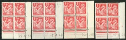 N° 433 **/* (MNH/MH). 4 Coins Datés Différents. Blocs De Quatre "Iris". - 1940-1949