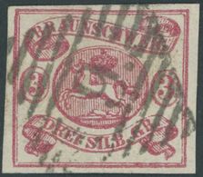 BRAUNSCHWEIG 12Aa O, 1862, 3 Sgr. Rosa, Nummernstempel 9, Pracht, Signiert, Mi. 280.- - Braunschweig