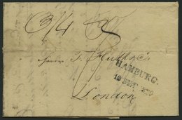 HAMBURG VORPHILA 1822, HAMBURG., L2 (kleinere Type) Auf Brief Nach London, Rückseitig FPO/SE 17/1822, Pracht - [Voorlopers