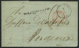 HAMBURG - THURN UND TAXISCHES O.P.A. 1850, HAMBURG Th.& T., K3 Auf Brief Nach Bordeaux, Forwarded-Letter Von Nottebohm & - Préphilatélie
