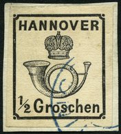 HANNOVER 17y BrfStk, 1860, 1/2 Gr. Schwarz, Prachtbriefstück, Mi. 250.- - Hannover