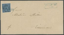 OLDENBURG 2III BRIEF, 1859, 1/30 Th. Schwarz Auf Lebhaftgrauultramarin, Type III, Mit Blauem L1 STOLLHAM Und Nebenstempe - Oldenburg