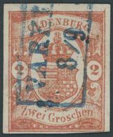 OLDENBURG 13 O, 1861, 2 Gr. Schwärzlichrotorange, Unten Rechts Lupenrandig Sonst Vollrandiges Farbfrisches Prachtstück,  - Oldenburg