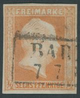 PREUSSEN 1 O, 1851, 1/2 Sgr. Rotorange, R2, Pracht, Mi. 70.- - Sonstige & Ohne Zuordnung