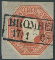 PREUSSEN GAA 7 BrfStk, 1851, 7 Sgr. Orangerot, Achteckig Geschnitten Auf Briefstück Mit R2 BROMBERG, Pracht - Autres & Non Classés