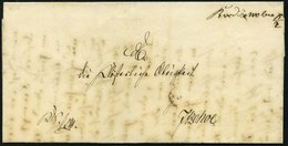 SCHLESWIG-HOLSTEIN BORDESHOLM, Handschriftlich Auf Brief (1859) Nach Itzehoe, Volleständiges Rückseitiges Lacksiegel, Pr - Prephilately