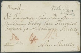 SCHLESWIG-HOLSTEIN 1834, KIEL, L1 (mit Punkt, K Breit) Und Durchgangsstempel LUBECK Auf Gesiegeltem Brief Mit Diversen T - Préphilatélie