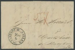 SCHLESWIG-HOLSTEIN 1846, BAHNHOF KIELER Z II, K2 Mit Krone, Auf Brief Mit Inhalt Nach Rendsburg, Pracht - Vorphilatelie