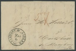 SCHLESWIG-HOLSTEIN 1846, BAHNHOF KIELER Z II, K2 Mit Krone, Auf Brief Mit Inhalt Nach Rendsburg, Pracht - Prephilately