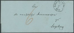 SCHLESWIG-HOLSTEIN 1857, KIELER BAHNHOF Z 1, K1 Und Handschriftliche 6 Auf Briefhülle Nach Segeberg, Pracht - Vorphilatelie