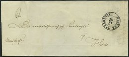 SCHLESWIG-HOLSTEIN 1850, Brief Von Kiel Nach Heide Mit K2 BAHNHOF KIELER ZI, Handschriftlich Militariapost, Rückseitig K - Schleswig-Holstein