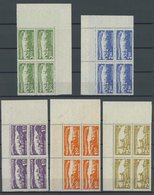 WÜRTTEMBERG 272-81 VB **, 1920, Städteansichten In Postfrischen Eckrandviererblocks, Prachtsatz - Other & Unclassified